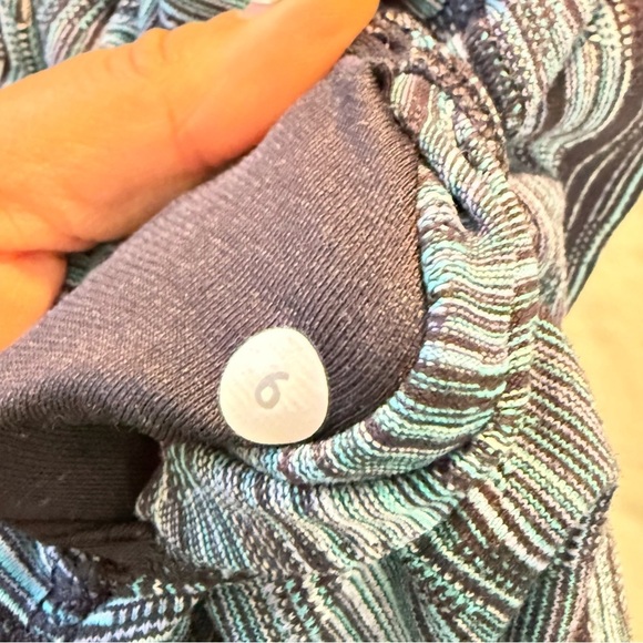 Lululemon Wunder Under Sz 6 Cropped Leggings Heathered Blue Crops - Picture 7 of 8